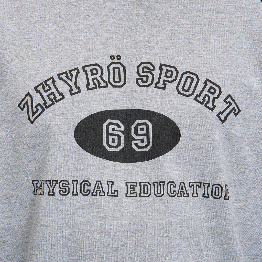 Raglan L/S in Black/Grey Melange